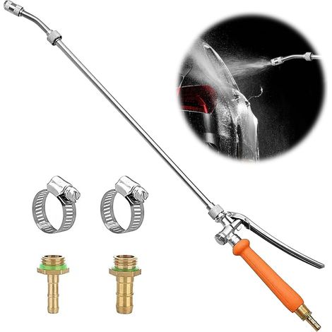 Tige de pulvérisation de 73 cm – Tige de pulvérisation réglable de rechange universelle – Acier inoxydable 1/4" 3/8" Croc barbelé en laiton – Pour jardins, vergers, sangles vertes (1/5)