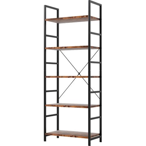 Levede Ladder Shelf Bookcase 5 Tier Bookshelf Display Cabinet Steel Heavy Duty