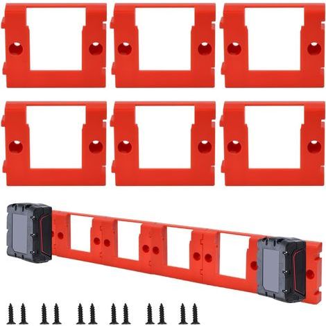 6 Pcs Supports Muraux pour Batterie Compatible avec Einhell Power X Change 18 V, Cadre de Rangement de Batterie à Visser Compatible avec Einhell Power