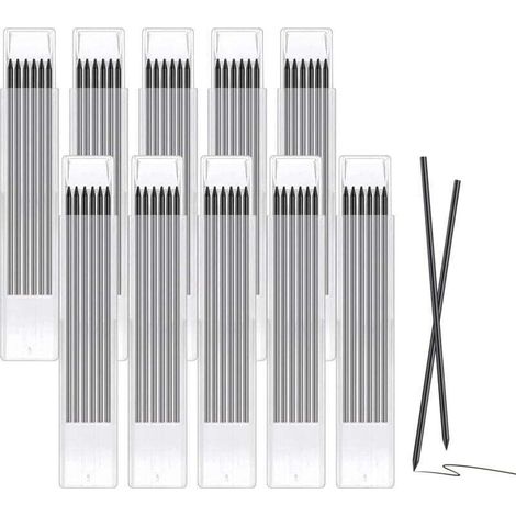 Ulisem60 Pièces Mines de Crayon de Chantier, 2.8mm Recharges de Crayons de Charpentier, Résistantes à Rupture Recharges pour Crayon Menuisier, pour le Travail du Bois, la Construction et le Bâtiment (1/4)