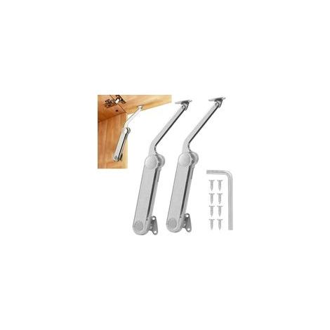 Charnières Support Couvercle pour Meuble Haut, Système de Maintien pour Porte Relevable, Lot de 2 (1/5)