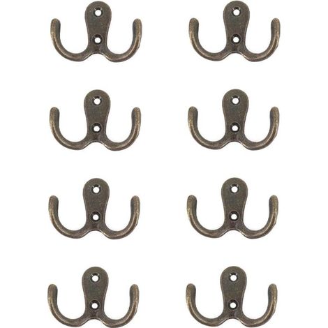 Crochets et supports de rangement métalliques à double vis pour étagère, tiroir, armoire, salle de bain (bronze) (1/5)