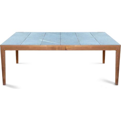 Tavolo da pranzo 200x100cm gambe legno e top in piastrelle - Kerk