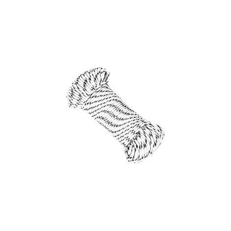 Corda intrecciata per barche, bianca, 4 mm x 50 m, poliestere - Crezuo