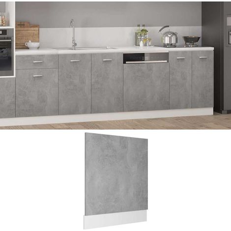 vidaXL Panel para lavavajillas "Lyon" gris hormigón 59,5x3x67 cm madera de ingeniería (1/5)