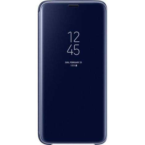 Coque Samsung Clear View Cover Stand S9 - Bleu (1/5)