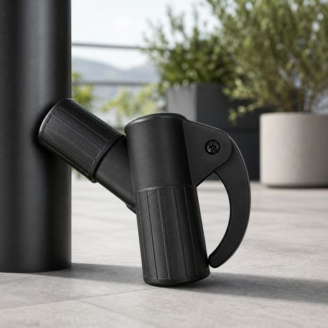 Hebegriff für Ampelschirme, feststehend Ø 50 mm, witterungsbeständiger schwarzer Stahl, für Balkon und Terrasse (1/5)