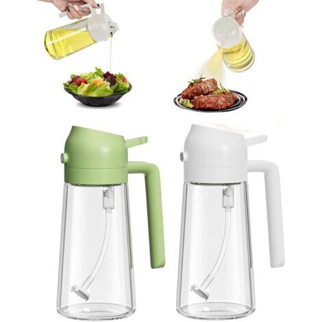Lntyq Stücke Ölsprüher, 2 in 1 Küchenölspray 470 ML, Küchenölsprüher, Ölspray zum Kochen, Grillen, Backen, Salat