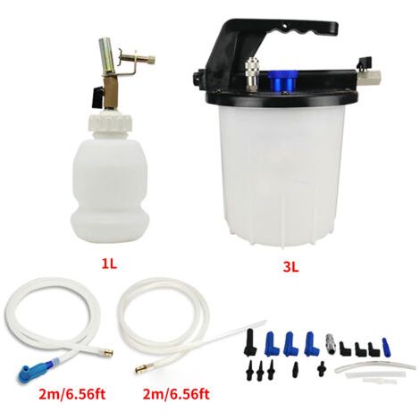 Kit d'échappement de frein à dépression 3 L, outil d'extraction d'huile d'embrayage pneumatique avec tuyau adaptateur, bouteille de remplissage 1 L (1/5)
