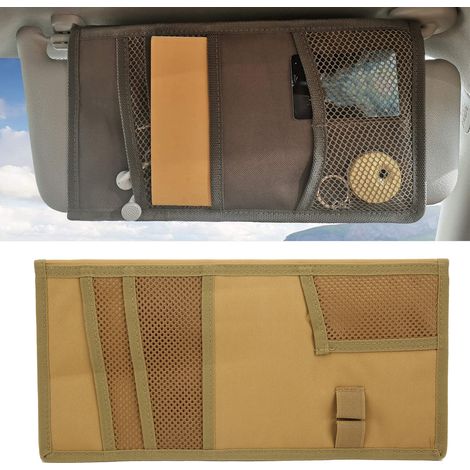 Auto-Sonnenschutz-Organizer, maximale Kapazität, wasserdichtes Oxford-Gewebe (Khaki) (1/5)