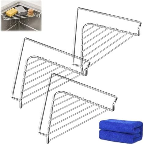 Stainless Steel Corner Sink Shelf,3pcs (1/5)
