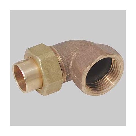 BOCCHETTONE A GOMITO BRONZO A 3 PEZZI FILETTATO FEMMINA A SALDARE FEMMINA - 28 x 1"