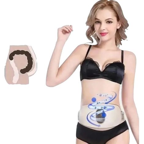 Ceinture de massage, fonction de chaleur réglable, vibration haute fréquence, BLANC (1/5)