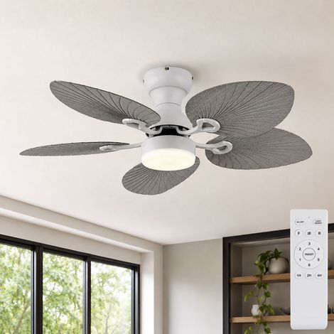Ventilatore Soffitto con Luce Regolabile Bianco Grigio 22W Telecomando (1/5)