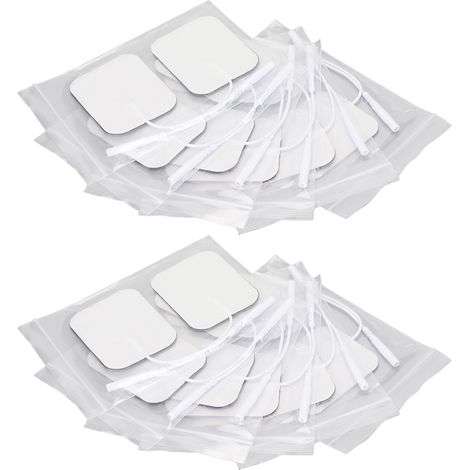 12 électrodes autocollantes TENS rectangulaires, patchs de rechange 2 mm pour électrostimulation (1/5)