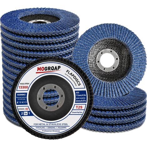 20 Pièces Disques à Lamelles, 125mm Disque 40 Grain Meuleuse Compartiments pour Meuleuse Convient à l'acier Inoxydable, Bois, Métal (1/5)