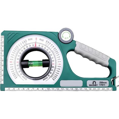 Inclinomètre - Bulle Double Ligne - Échelle Claire Haute Précision - Pour Mesure Pente et Angle - 125 x 250 mm - ABS Résistant - 1 Pièce (1/5)