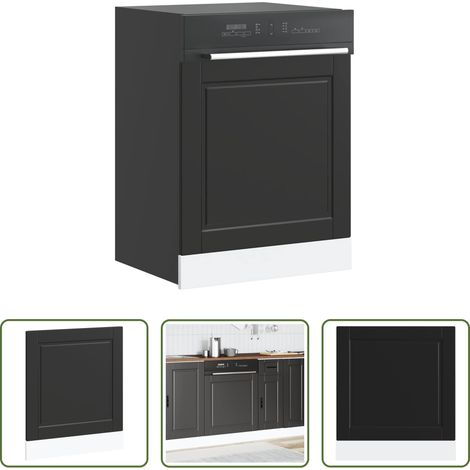 vidaXL Bois d'ingénierie - Panneau de lave-vaisselle Porto noir 60x1,5x67 cm (1/5)