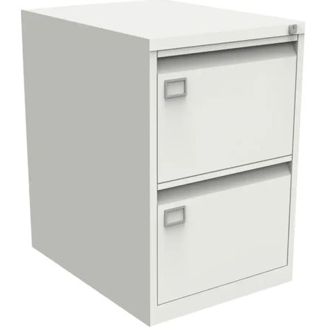 Bisley Filing Cabinet with 2 Lockable Drawers AOC2 - White (1/2)