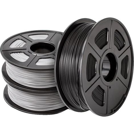 3D-Drucker-Filament, PLA-Material, 1,75 mm Durchmesser, 3 Rollen pro Packung, PLA-2GY-1BK (1/2)
