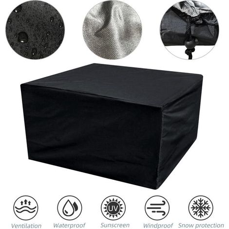 Housse Table Rectangulaire Jardin Oxford 120x120x74 cm, Protection UV Imperméable, Couvre-Meuble Salon Extérieur Résistant (1/5)