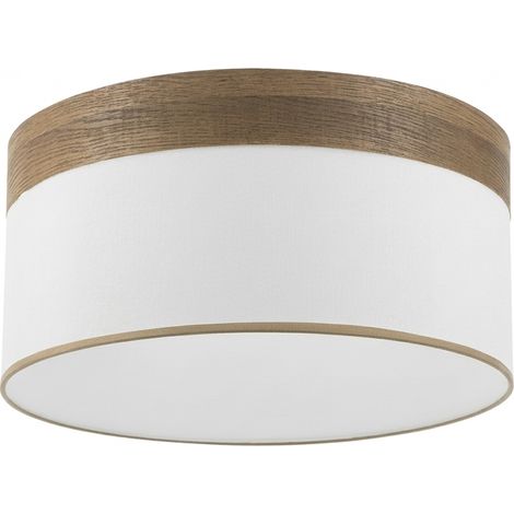Cloe m10 Hängelampenschirm weiß/dunkles Holz 50dx50dx22h inklusive Diffusor