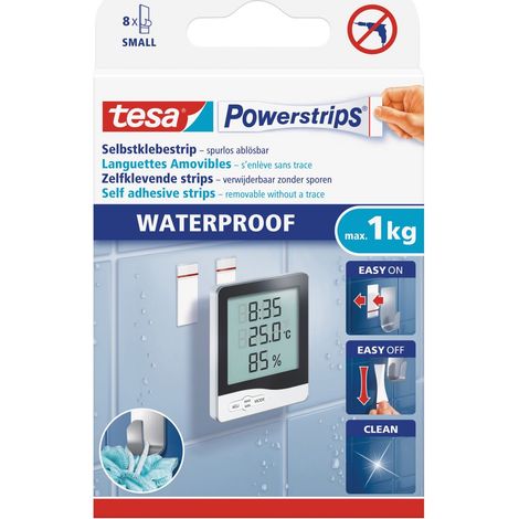 Tesa Powerstrips Waterproof Small weiß Packung mit 8 (1/3)