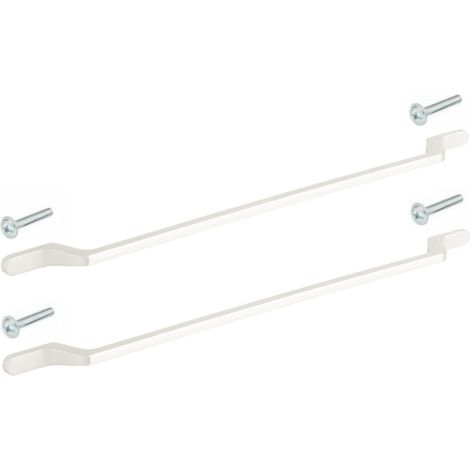 2x Poignée de meuble style scandinave entraxe 128mm longueur 192mm avec vis Moderne Designe Placard Tiroir, zinc blanc (1/4)