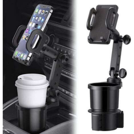 Support universel pour smartphone pour voiture – Support réglable à ventouse avec tasse amovible, rotation à 360°, compatible avec tous les smartphones (iPhone, Android), design compact et stable (1/5)