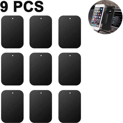 Plaque Métallique pour Support Téléphone Magnétique - 0,3 mm - Rond 40 mm et Rectangulaire 45 x 65 mm - Lot de 9 (1/5)