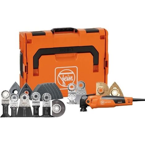 Fein – Outil multifonction 350 W – Système anti-vibration – Changement d'outil rapide en moins de 3 secondes – 62 accessoires inclus (1/5)
