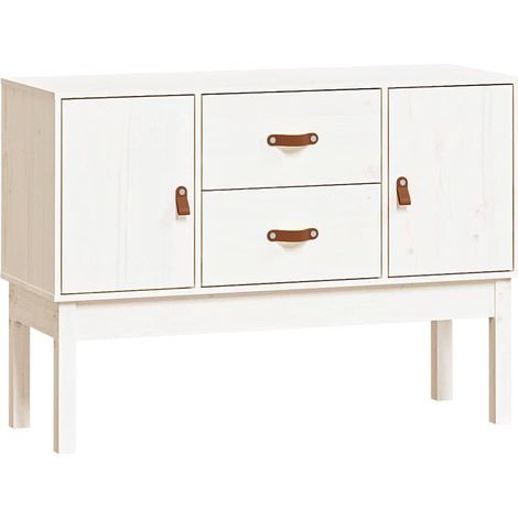 Sideboard/Anrichte/Buffet Weiß 110x40x78 cm Massivholz Kiefer LXWW389306 (1/5)