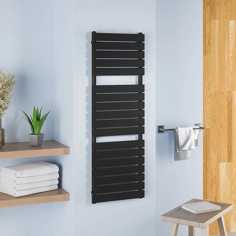 Termoarredo scaldasalviette 1500x500 nero opaco interasse 450 Sirio (1/4)