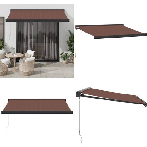 Markise Manuell Braun 350x250 cm - Markise - Sonnenschutz - Gartensonnenblende - Außenmarkise - Terrassenschirm - Home & Living (1/5)