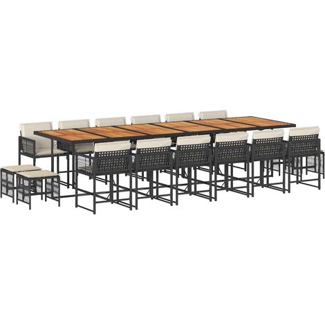 Maison Exclusive - Ensemble à manger de jardin 17 pcs coussins noir résine tressée (1/5)