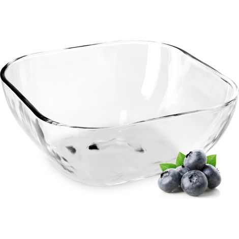 KADAX Glasschüssel, eckige Obstschale aus robustem Glas, 13.5cm, 1 stück