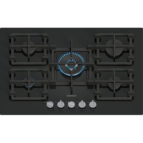 Siemens – Plaque de cuisson gaz 75cm 5 foyers 11500W noir – Technologie stepFlame pour contrôle précis – EP7A6QI40 (1/5)
