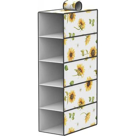 TrAdE Shop Traesio - Organizer Per Armadio 5 Ripiani Strati Scaffale Pensile Porta Oggetti 15x30x70 Cm - (1/2)