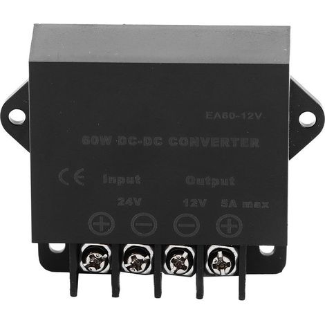 GARRYFIZH Convertisseur électrique pour voiture 5A 24V vers 12V CC, transformateur d'alimentation pour véhicule (1/5)