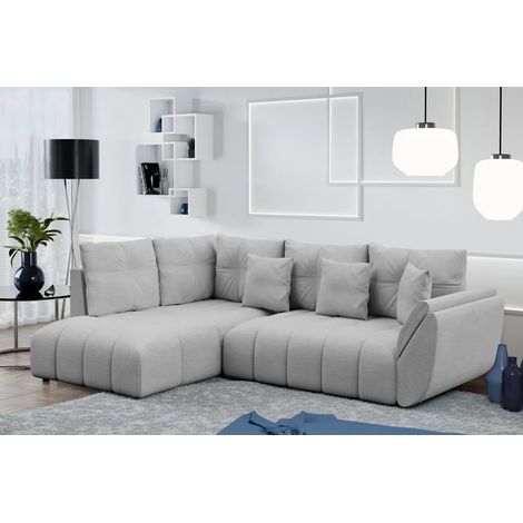 AX LIVING Ecksofa mit Schlaffunktion Corleone L Sofa Hellgrau 268 cm (1/5)