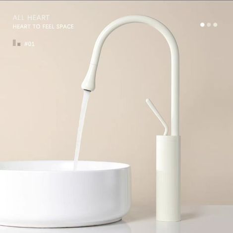 Cross-border European style water dropper faucet, bathroom rotating countertop faucet, toilet hot and cold basin faucet, best-selling item - off-white [high-end]