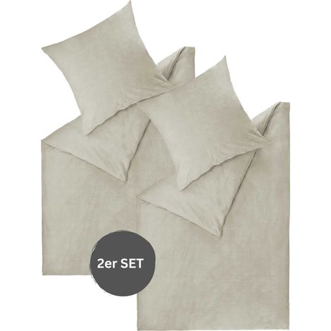 ESPRIT Renforcé Bettwäsche HARP - 2er Set 135x200 cm, Grau