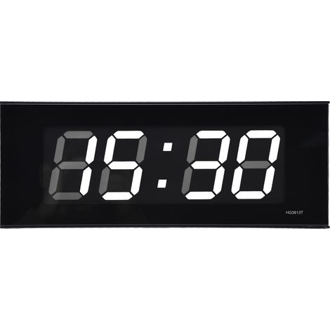 Horloge murale numérique silencieuse à LED à luminosité variable automatique, idéale pour les lieux publics, la maison ou le bureau. Prise US 100-240 V. Modèle 3613, affichage de l'heure unique, lumiè (1/5)