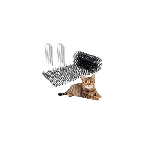 Alfombrilla anti-gatos con 8 púas, 30 x 200 cm, impide que los animales se acerquen, alfombrilla anti-gatos con púas para exteriores, apta para jardines interiores y exteriores.