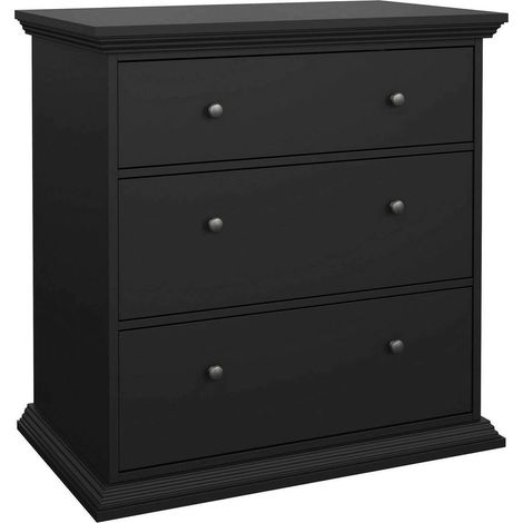 Dmora - Cassettiera Lorraine, Settimino multiuso, Comò camera da letto, Mobile con cassetti, 86x52 h88 cm, Nero (1/5)