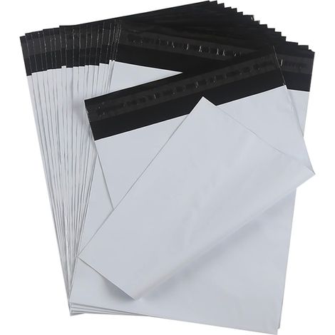 Enveloppe Plastique Expedition - 30 Pièces - PE Blanc - Auto-adhésif - Vêtements et Chaussures - 40x60cm (1/5)