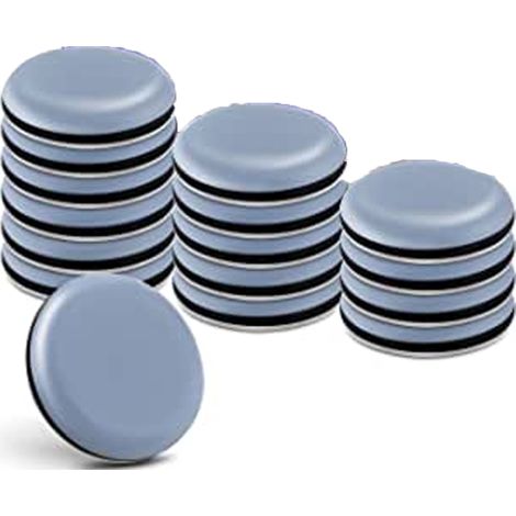 16 selbstklebende Teflon-Möbelgleiter - Ø 50 mm (rund) - Professioneller Stuhlgleiter/PTFE-Gleiter (Teflon)