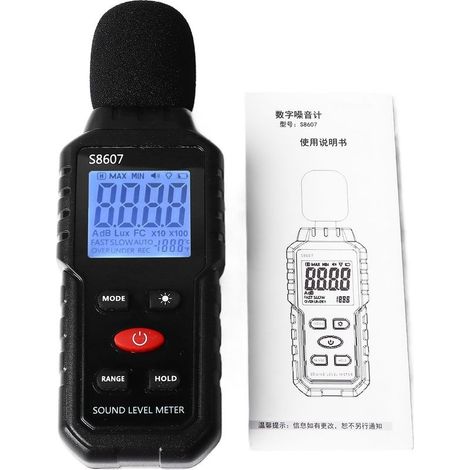 Sonomètre numérique LCD, écran rétroéclairé, décibels de bruit, compteur SPL Portable S8607 (1/5)
