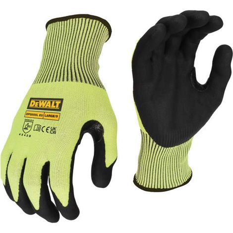 Guanti antitaglio + alta visibilità DeWalt TAGLIA 9/L - DPG855L