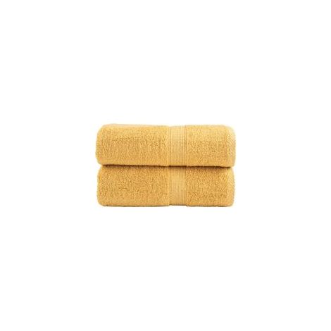 Hochwertige Gästeservietten, 2er-Set, goldfarben, 30 x 50 cm, 600 g/m² - Crezuo